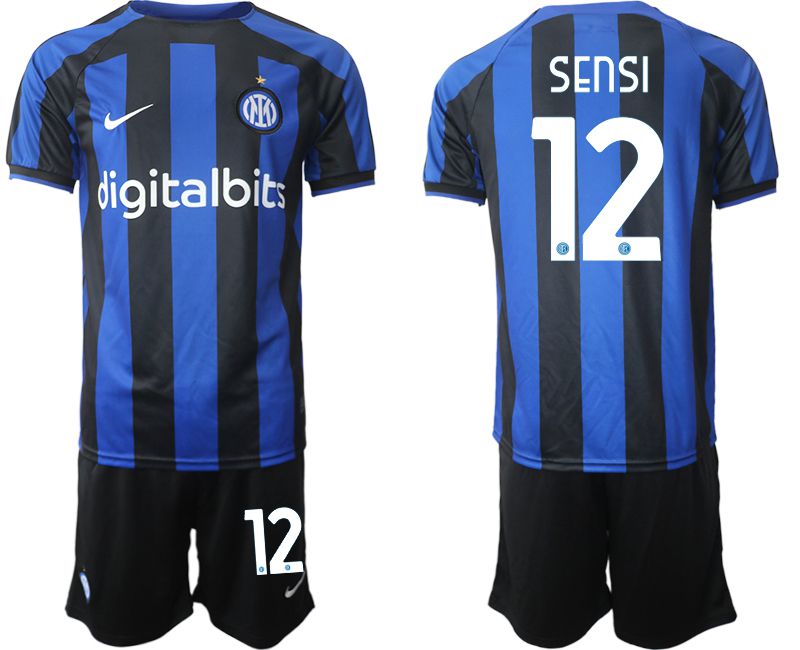 Men 2022-2023 Club Inter Milan home blue #12 Soccer Jersey->inter milan jersey->Soccer Club Jersey